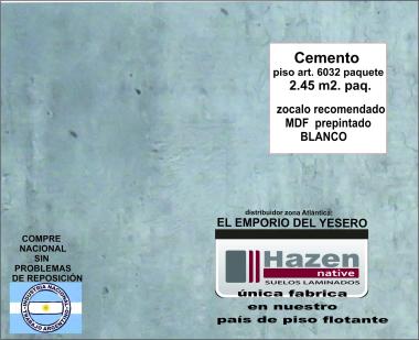 Piso flotante color Cemento Art.6032